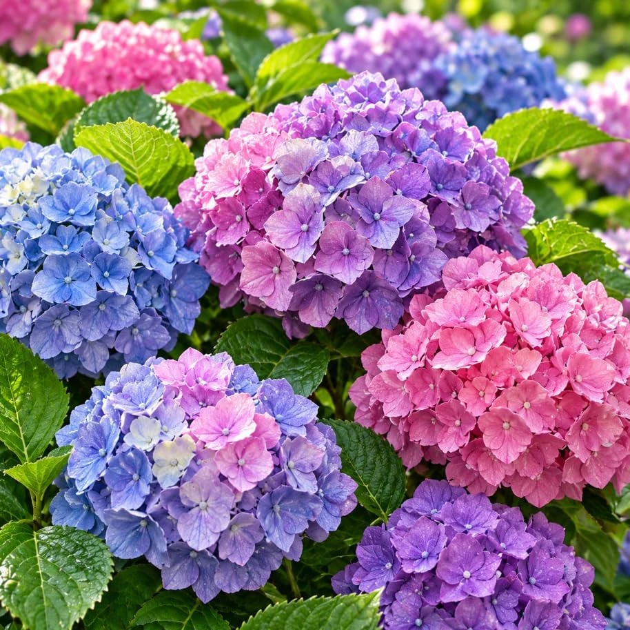 Blue Pink Hydrangea Live Plant – 4-7 Inch Tall Shrub Starter – Outdoor Landscaping - Image 2