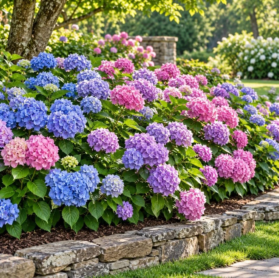 Blue Pink Hydrangea Live Plant – 4-7 Inch Tall Shrub Starter – Outdoor Landscaping - Image 4