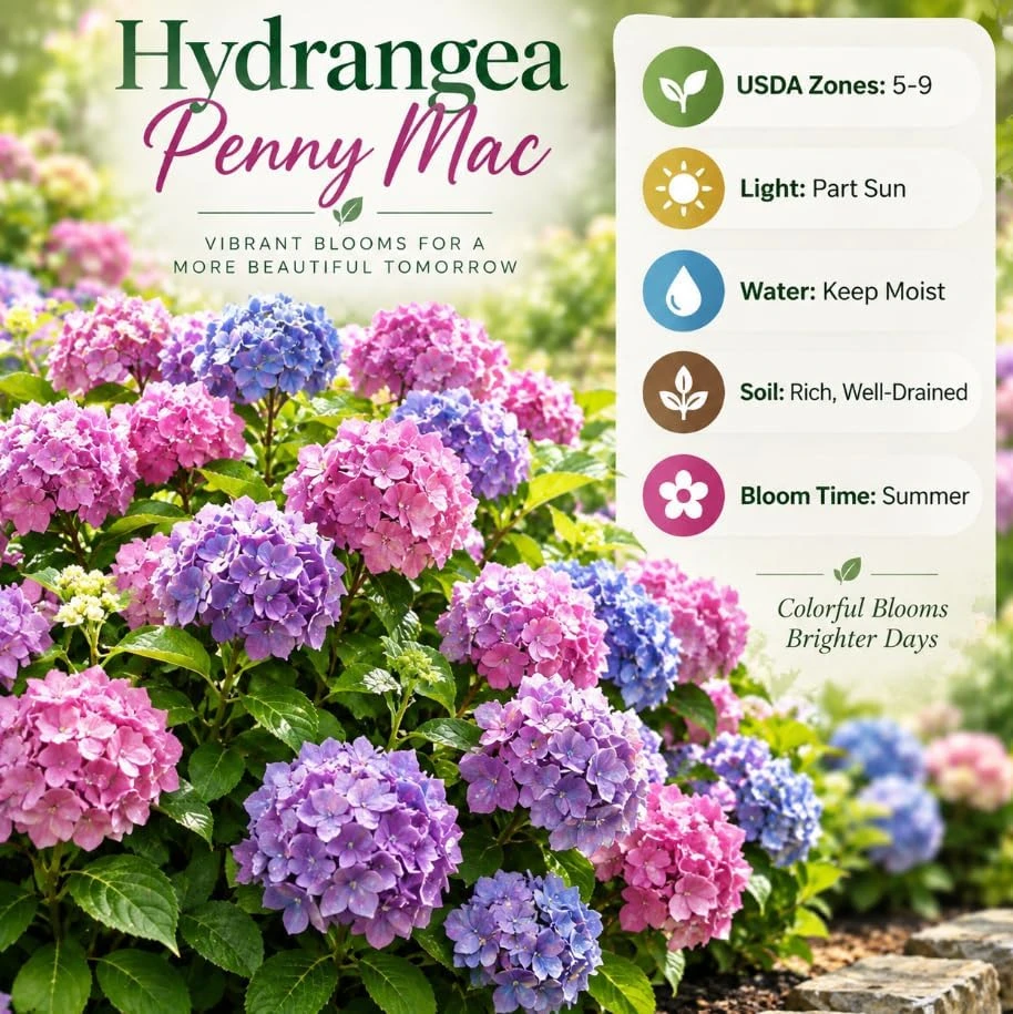 Blue Pink Hydrangea Live Plant – 4-7 Inch Tall Shrub Starter – Outdoor Landscaping - Image 5