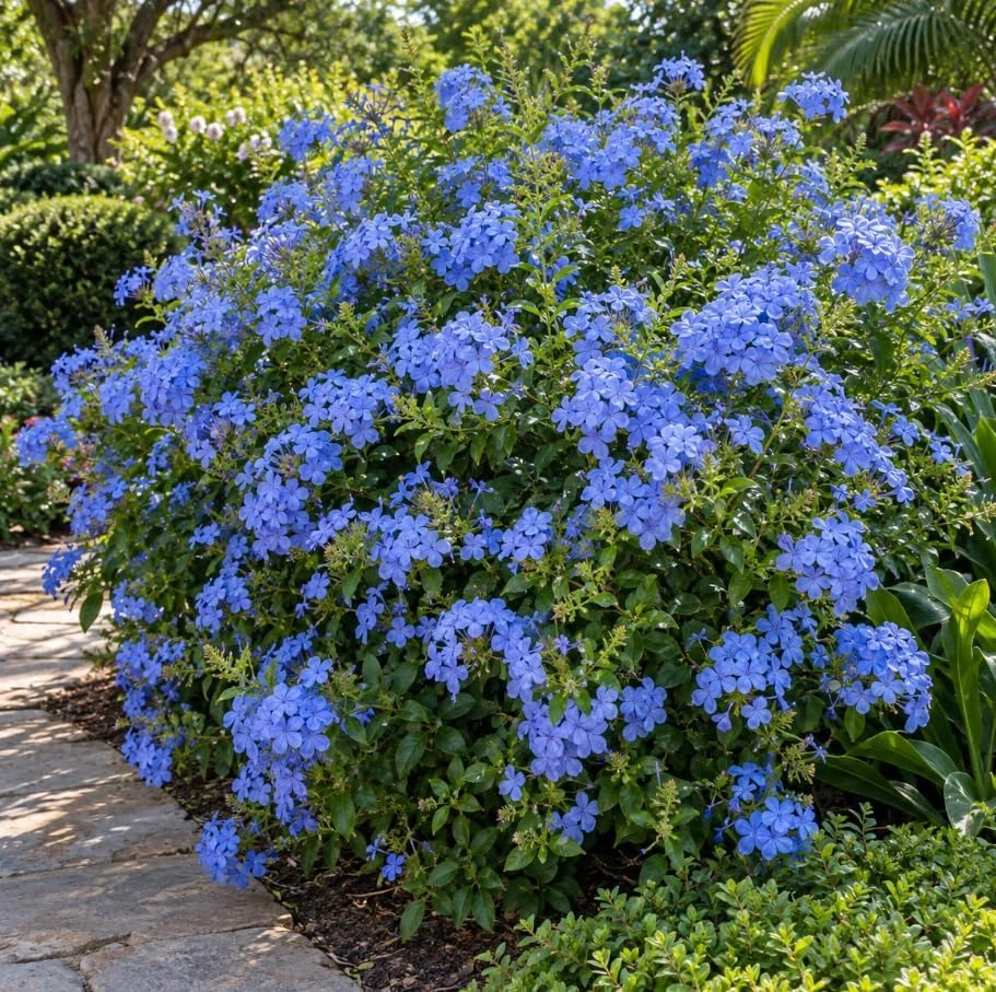 Blue Plumbago Live Plant - Cape Plumbago Shrub - 4 inch Pot - Outdoor Flowering Shrub - Image 2