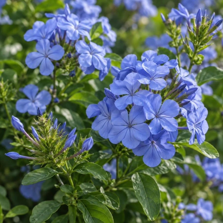 Blue Plumbago Live Plant - Cape Plumbago Shrub - 4 inch Pot - Outdoor Flowering Shrub - Image 4