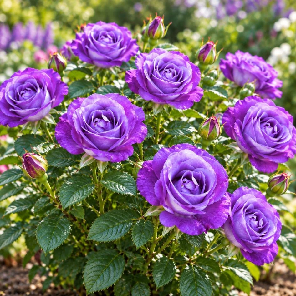 Blue Purple Rose Live Plant - 5-7 Inch Tall, Fragrant, Repeat Blooming Shrub - Image 2