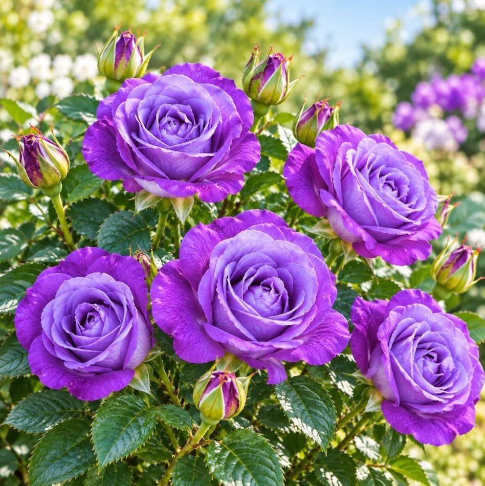 Blue Purple Rose Live Plant - 5-7 Inch Tall, Fragrant, Repeat Blooming Shrub - Image 4