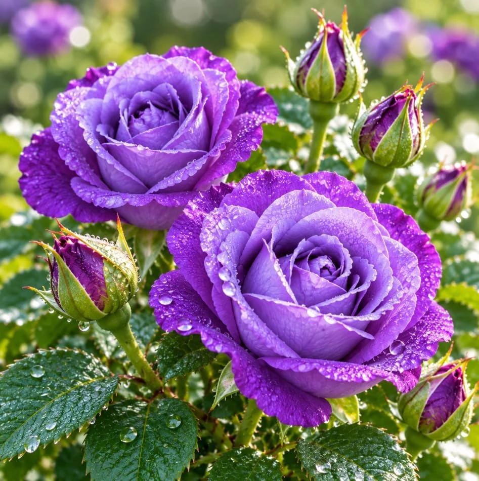 Blue Purple Rose Live Plant - 5-7 Inch Tall, Fragrant, Repeat Blooming Shrub - Image 6