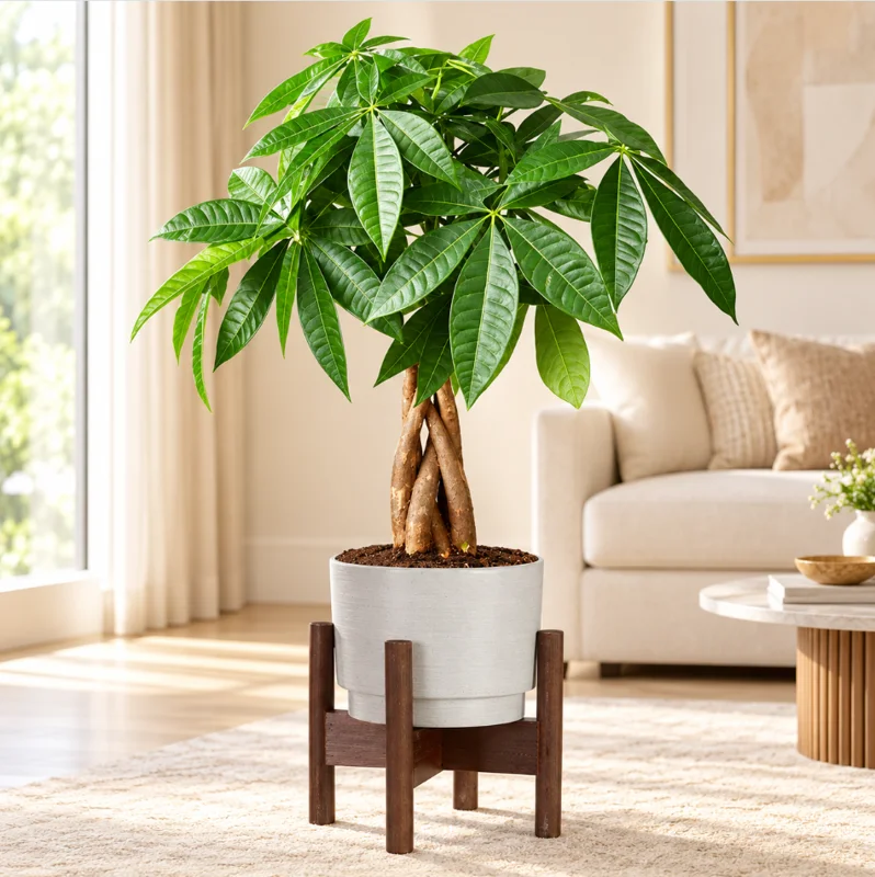 Braided Money Tree Live Plant – 4 Inch Pot – Indoor Houseplant - Image 1