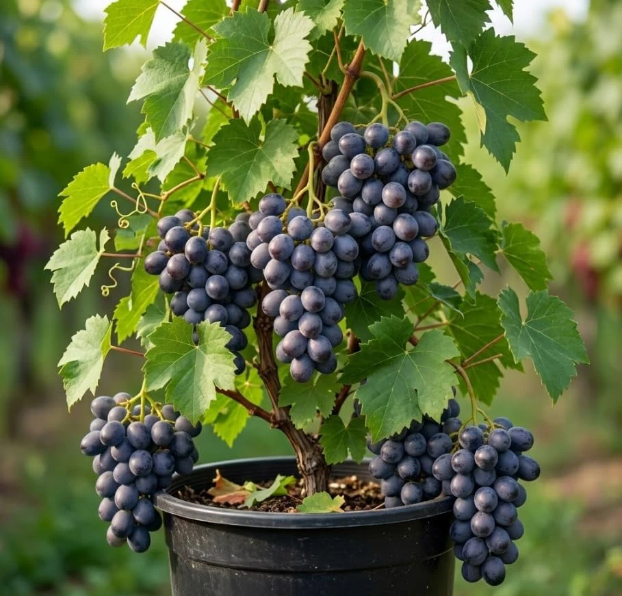 Buffalo Grape Vines Live Plants - Sweet Black Grape, 8-12 Inch Tall, Outdoor - Image 1