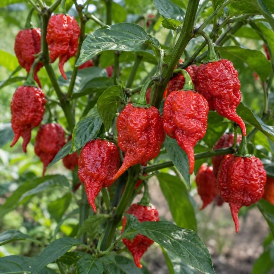 Carolina Reaper Live Plant - Hottest Pepper, 4 inch Pot, Outdoor Garden - Image 1