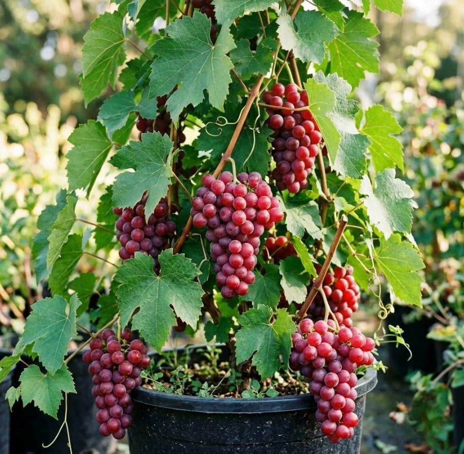 Catawba Grape Vine Live Plant - Sweet Red Grape, 8-16 Inch Tall - Image 1