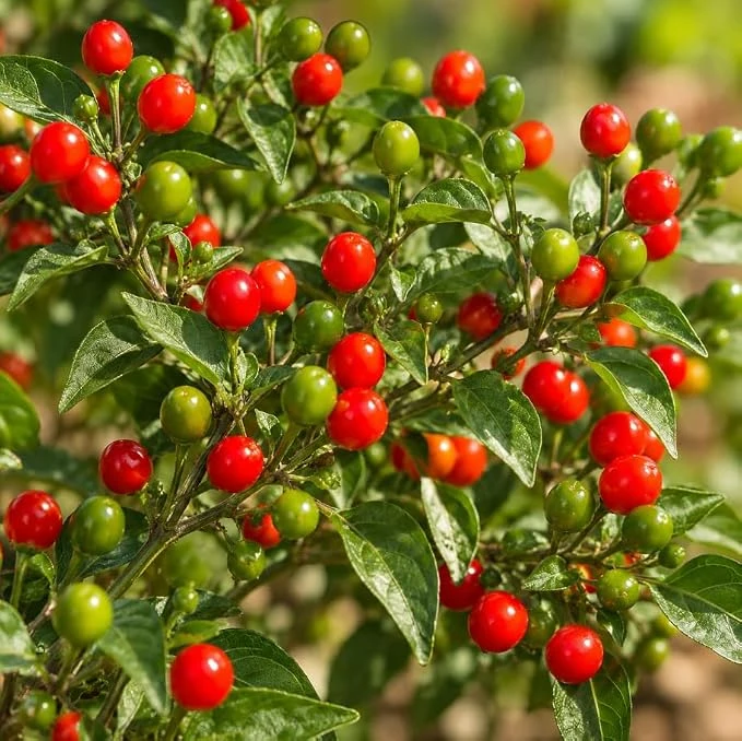 Chiltepin Pepper Live Plant - Hot Pepper Plant 4" Pot - Outdoor Garden - Image 1