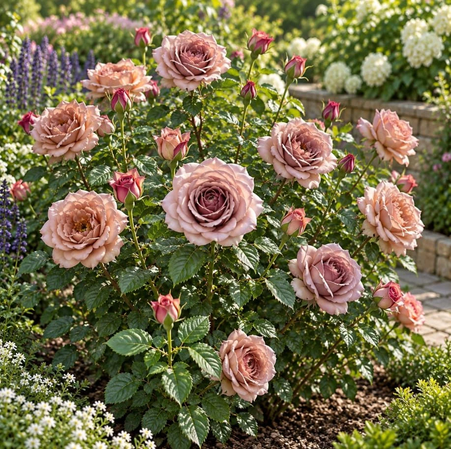 Chocolate Rose Live Plant, 4-7 Inches Tall, Fragrant Reblooming Rose Bush, Full Sun - Image 4