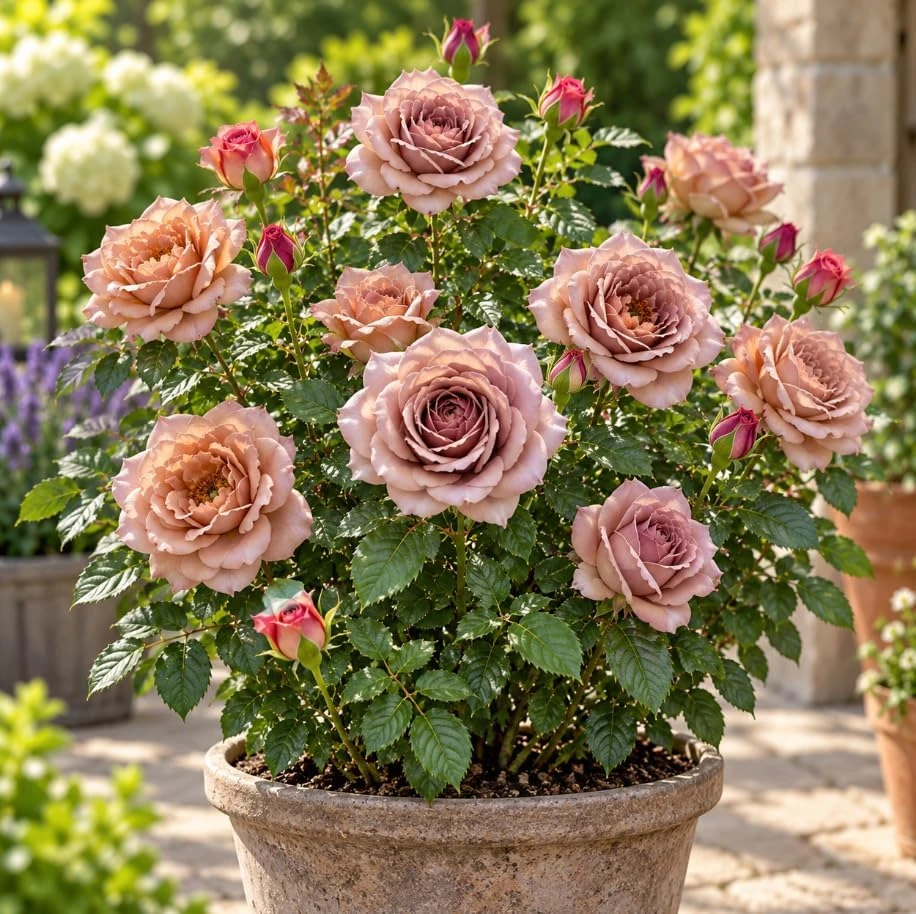 Chocolate Rose Live Plant, 4-7 Inches Tall, Fragrant Reblooming Rose Bush, Full Sun - Image 6