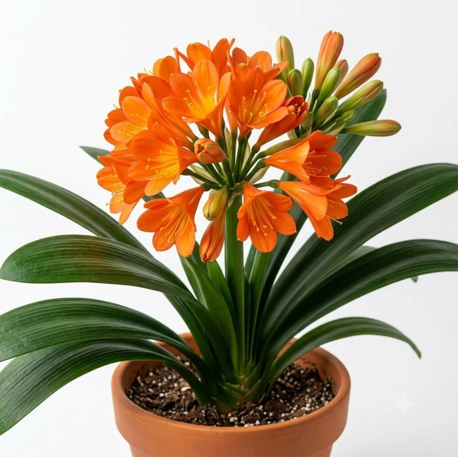 Clivia Miniata Live Plant – Vibrant Orange Bush Lily Flowers – 10-12" Tall – 6" Pot - Image 1