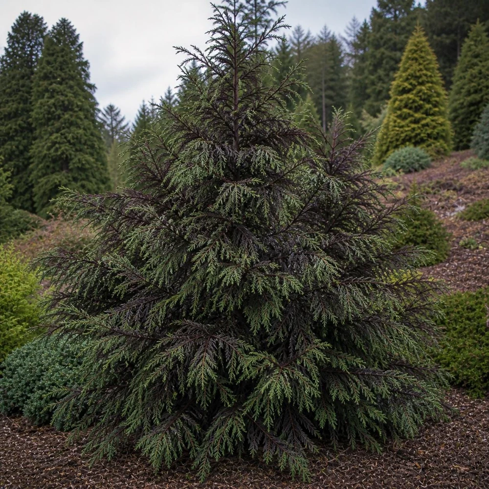 Cryptomeria Black Dragon Japanese Cedar Live Plant – 6-14" Tall Quart Pot – Outdoor - Image 1