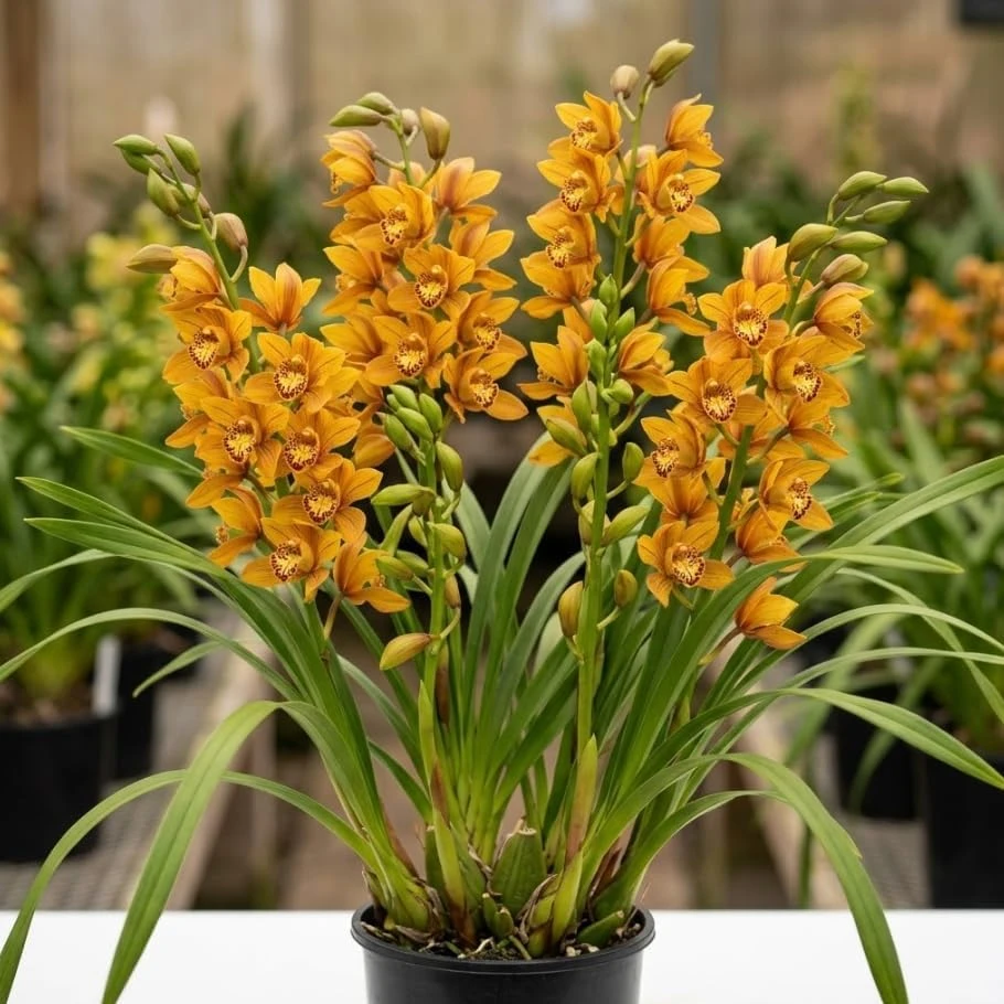 Cymbidium Orchid Live Plant – Large-Flowered – 10-12" Tall in Gallon Pot - Image 4