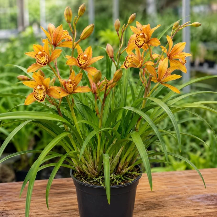 Cymbidium Orchid Live Plant – Large-Flowered – 10-12" Tall in Gallon Pot - Image 5