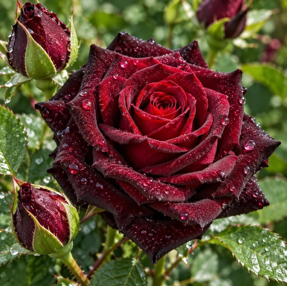 Dark Velvet Red Rose Live Plant, 4-7 Inches, Fragrant Bush for Outdoor Gardens - Image 4