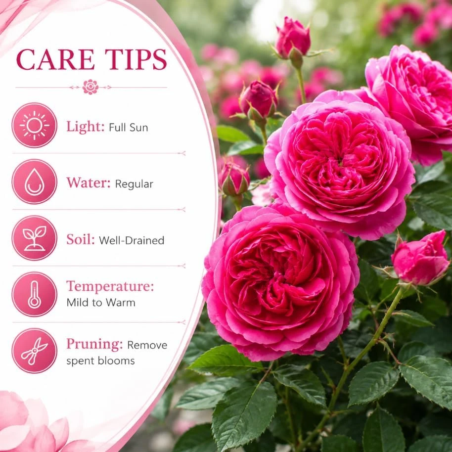Deep Pink Climbing Rose Live Plant – Fragrant Tea Rose Bush, 4-6 Inches Tall, Outdoor - Image 5
