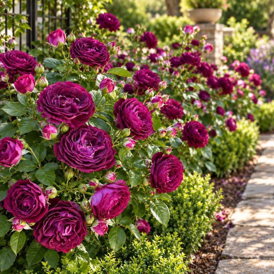 Deep Purple Floribunda Rose Bush Live Plant, 4-7 Inches, Fragrant Flowers - Image 4