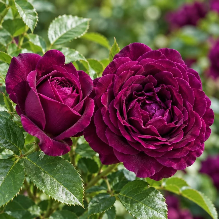 Deep Purple Floribunda Rose Bush Live Plant, 4-7 Inches, Fragrant Flowers - Image 6