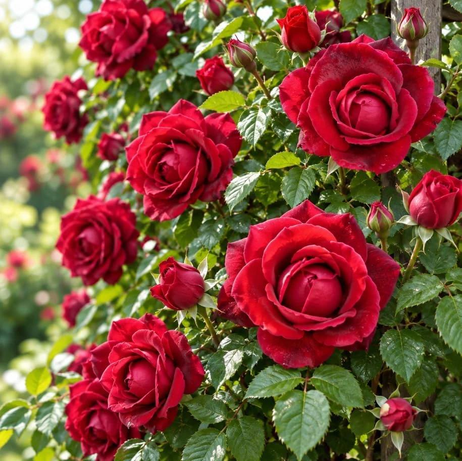 Deep Red Rose Bush Live Plant, 4-7 Inches Tall, Fragrant Reblooming Flowers for Garden - Image 2