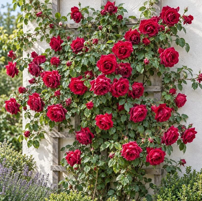 Deep Red Rose Bush Live Plant, 4-7 Inches Tall, Fragrant Reblooming Flowers for Garden - Image 4
