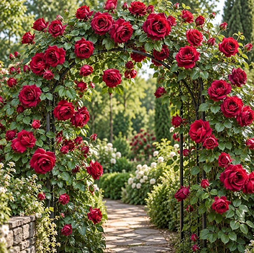 Deep Red Rose Bush Live Plant, 4-7 Inches Tall, Fragrant Reblooming Flowers for Garden - Image 6