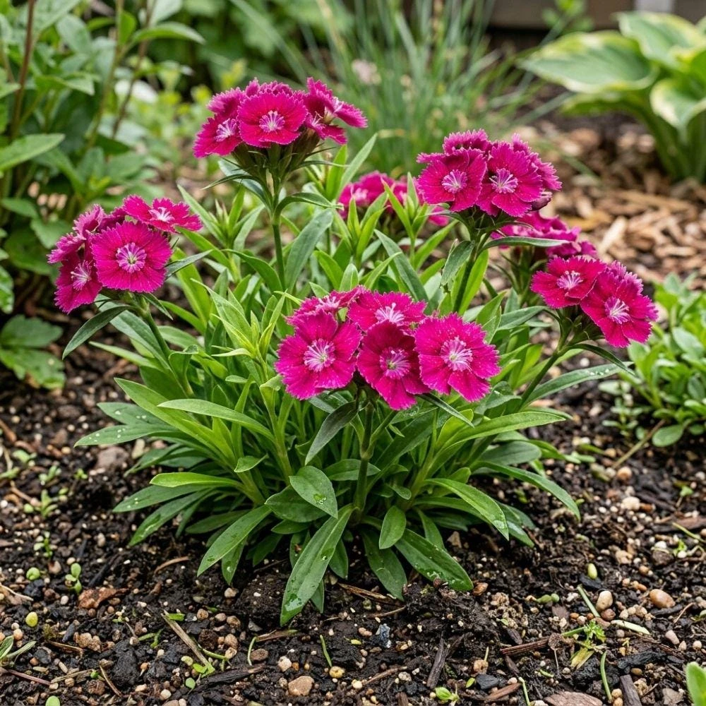 Dianthus Pink Red Live Plant - 4 Inch Pot Outdoor Flower for Containers or Beds - Image 5