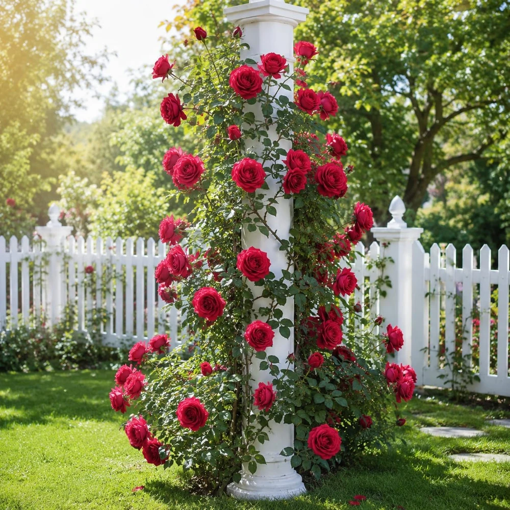 Don Juan Climbing Rose Plant, Red Fragrant Live Rose Bush, 4-6 Inch Tall - Image 1