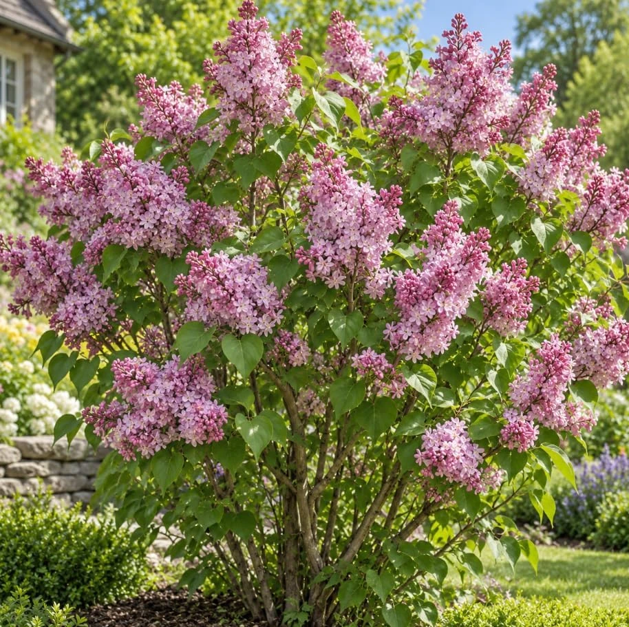Double Pink Lilac Tree Live Plant – Cold Hardy Ornamental Bush 6" Tall - Image 1