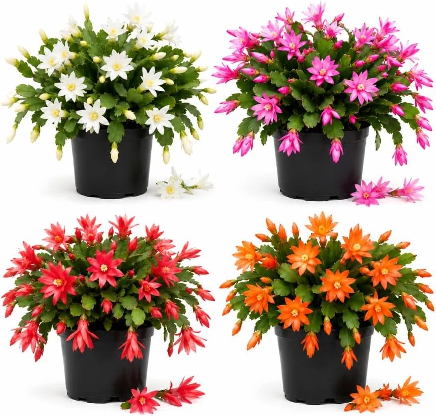 Easter Cactus Live Plant, Assorted Colors, 4-6 Inch Flowering Houseplant for Indoor Pots - Image 1