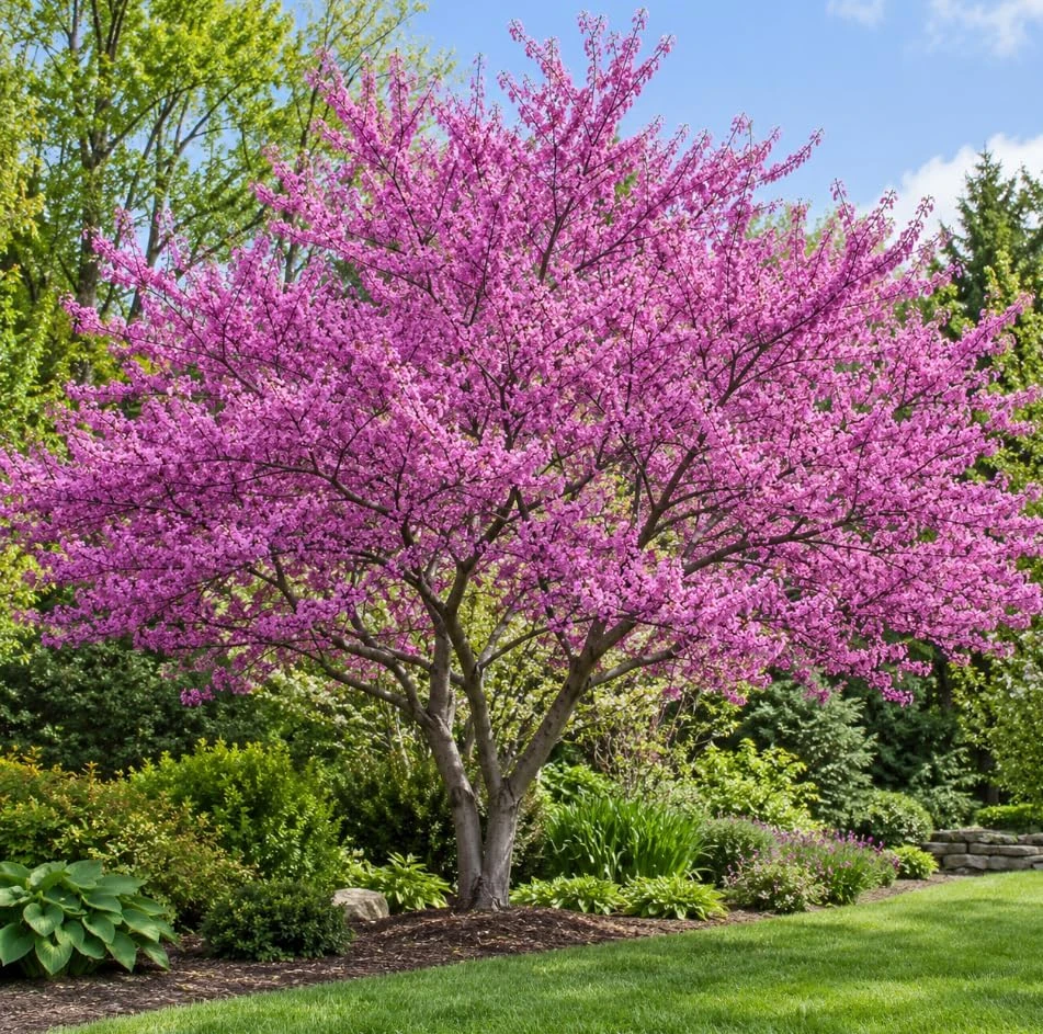 Eastern Redbud Tree Live Plant - 2 Ft Tall, 2-3 Year Old, Rosy-Pink Blooms - Image 1