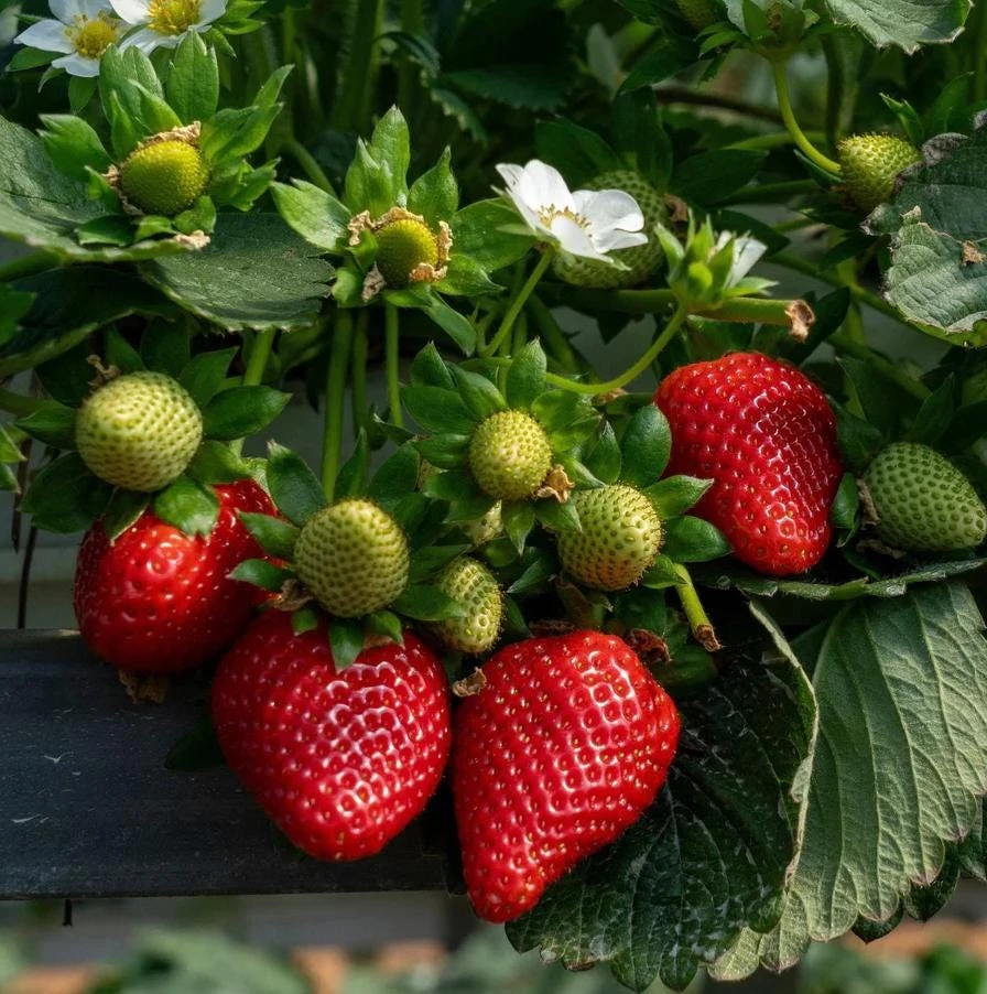 Everbearing Strawberry Live Plant - 3" Pot - Edible Sweet Berries - Outdoor Garden & Container - Image 1