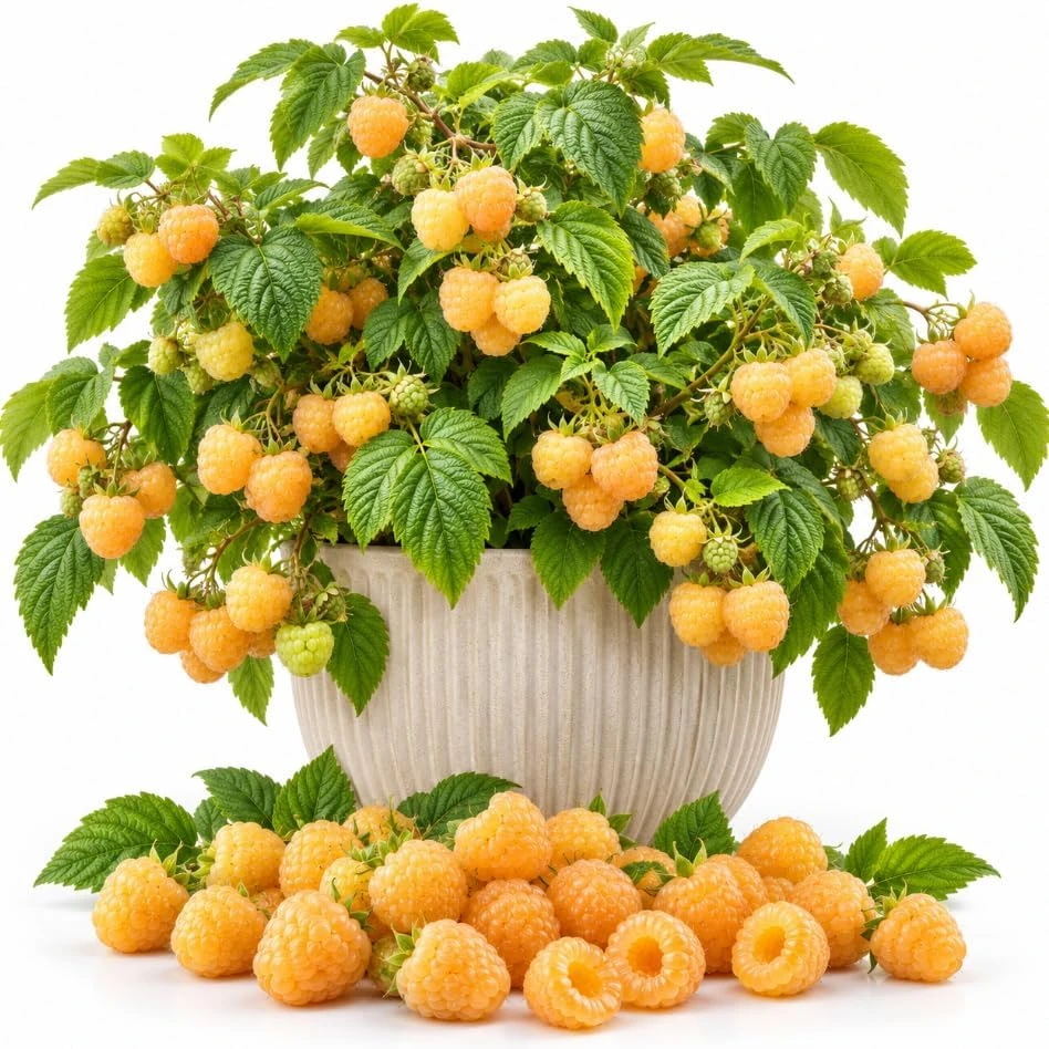 Fall Gold Raspberry Live Plant - 4-8 Inches Tall Berry Bush for Outdoor Gardens - Image 1
