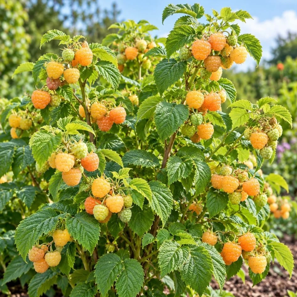 Fall Gold Raspberry Live Plants - Set of 2, 4-6 Inches Tall Berry Bushes for Outdoor Garden - Image 6
