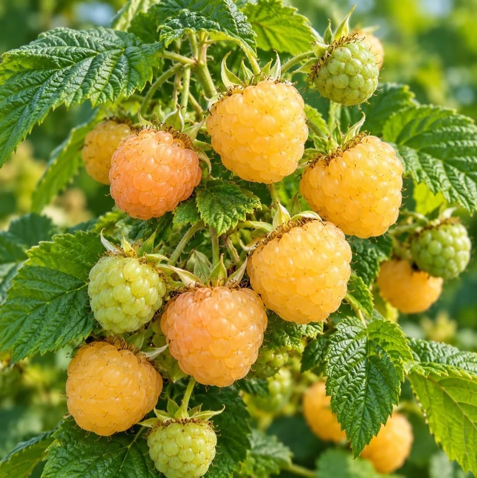 Fall Gold Raspberry Live Plants - Set of 2, 4-6 Inches Tall Berry Bushes for Outdoor Garden - Image 7