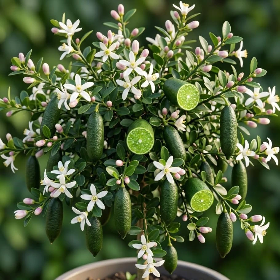 Finger Lime Tree Live Plant 3-4 Inch Tall - Caviar Lime Fruit Tree - Image 1