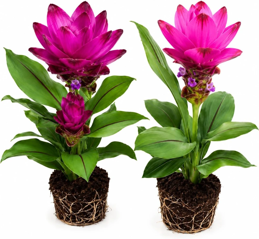 Ginger Curcuma Mix Live Plants - Set of 2 - 4-8 Inch Tall - Outdoor - Image 1