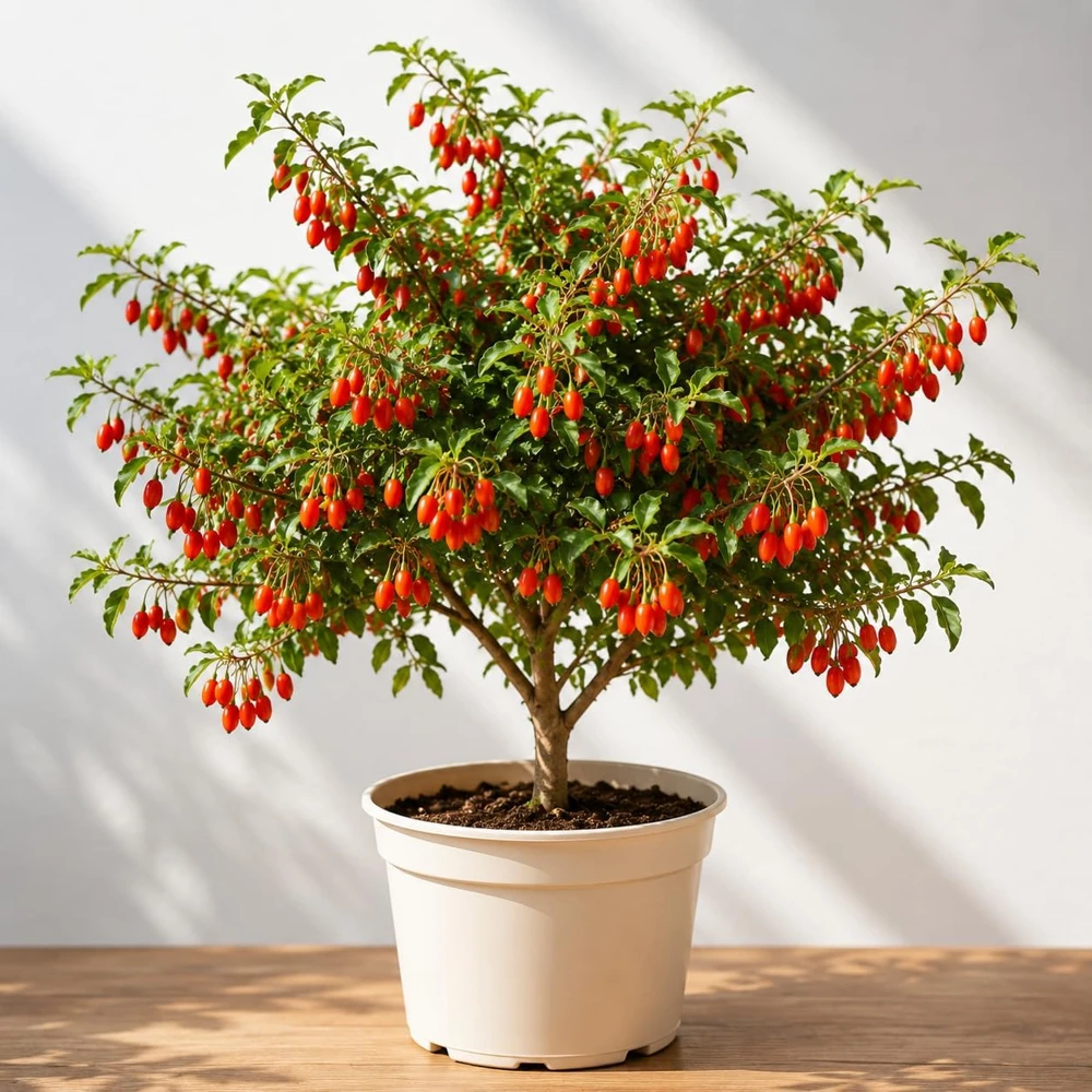 Goji Berry Plant Live Bush - Red, Tropical Perennial, 4-8 Inch Tall - Image 1