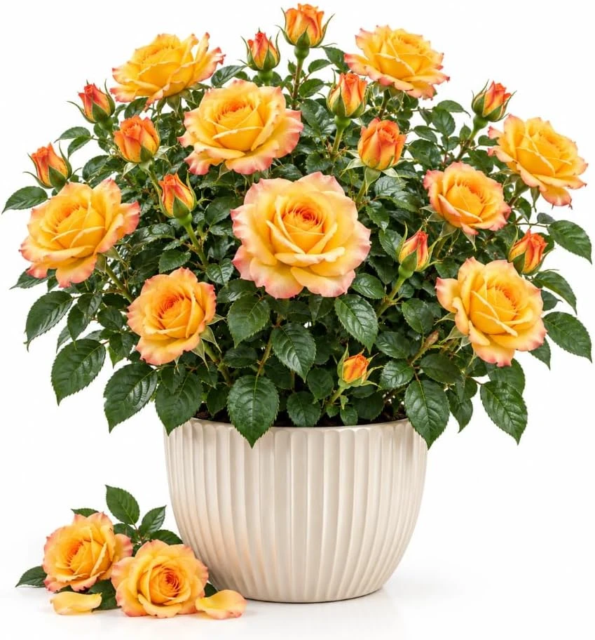 Golden Yellow Rose Bush Live Plant – 4-8 Inches Tall Starter – Fragrant Flowers - Image 1