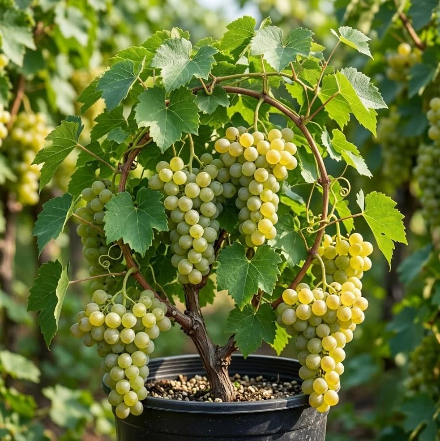 Green Grape Vine Live Plant, Sweet Grapevine for Planting, 8-12 Inch Tall - Image 1