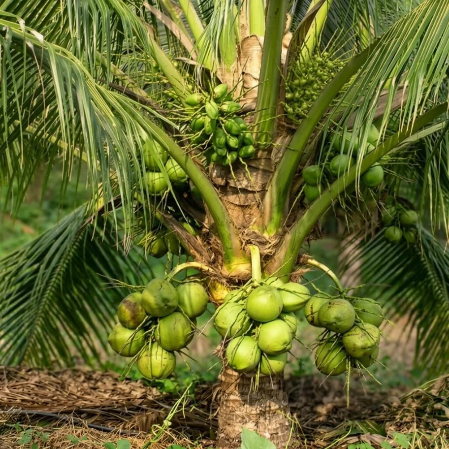 Green Malayan Coconut Tree – Dwarf Live Plant – 2-3 Ft Tall – 1 Gallon Pot – Tropical Fruit Tree - Image 2