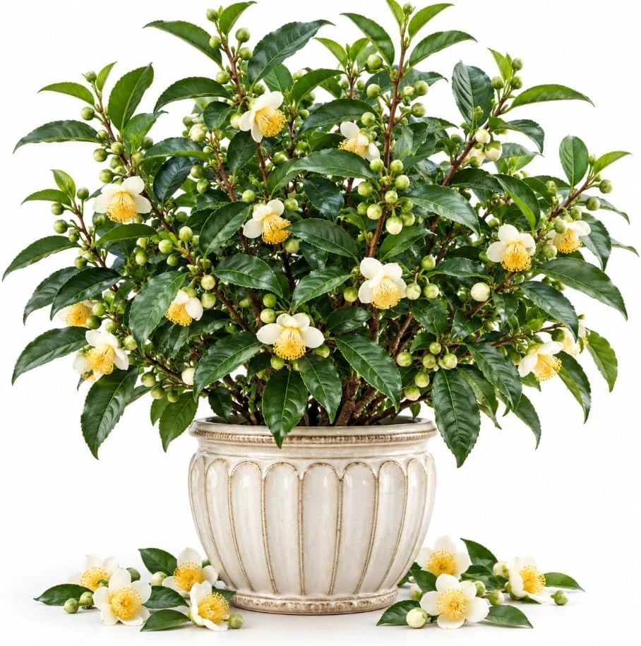 Green Tea Live Plant Camellia Sinensis 4-7 Inches Tall - Tea Shrub Starter for Indoor/Outdoor - Image 1