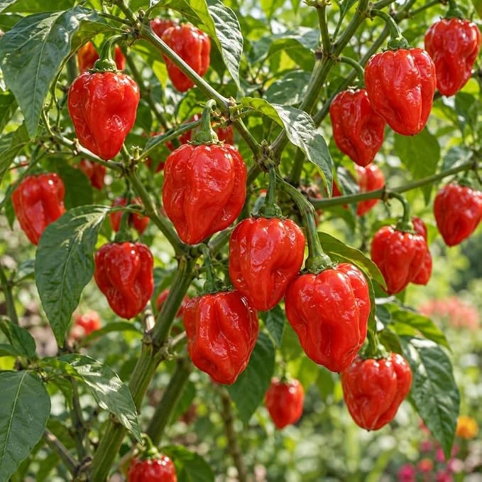 Habanero Pepper Live Plant - Hot Pepper Plant 4" Pot Outdoor Garden - Image 1