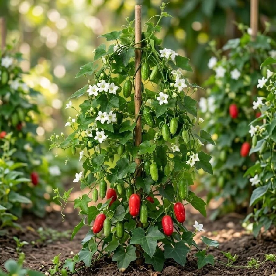 Ivy Gourd Vine Live Plant – Scarlet Gourd Tindora – Perennial Tropical Vine – 4" Pot - Image 7
