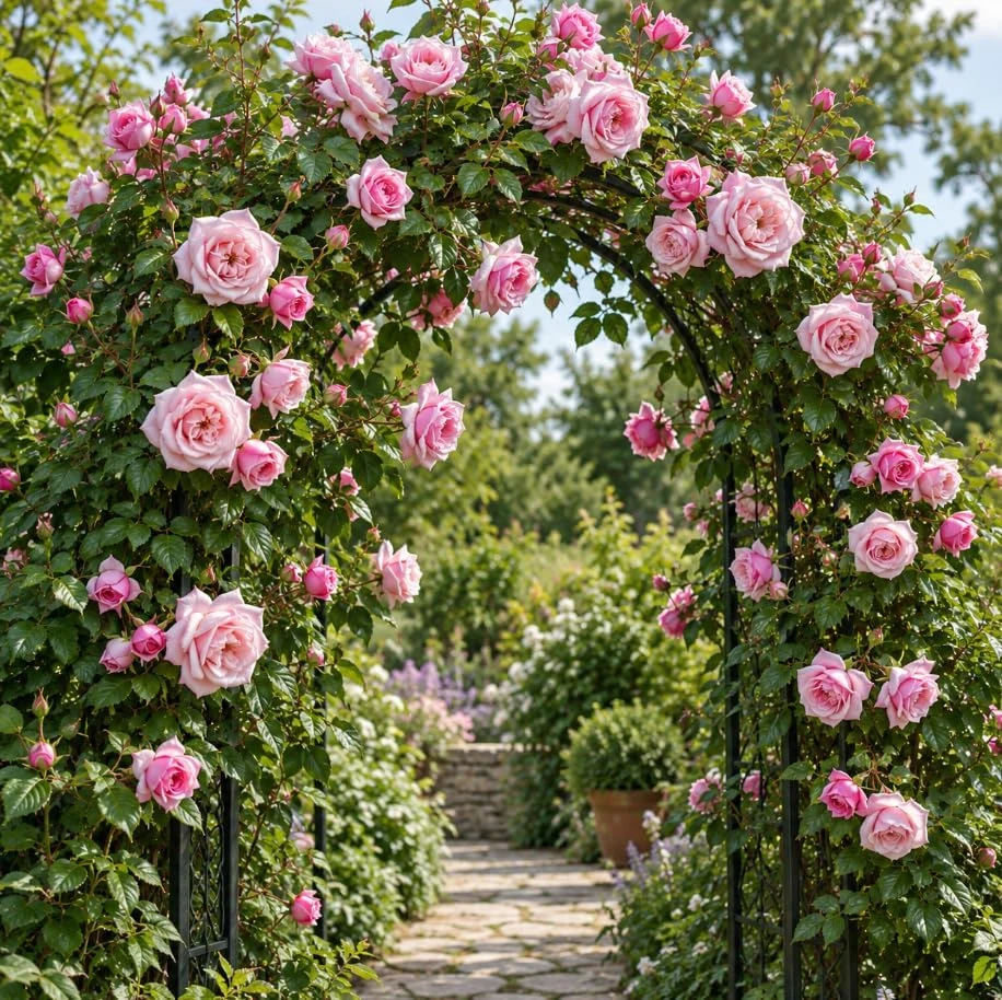 Light Pink Climbing Rose Bush Live Plant, 4-7 Inches Tall, Fragrant Flowers, Outdoor - Image 4