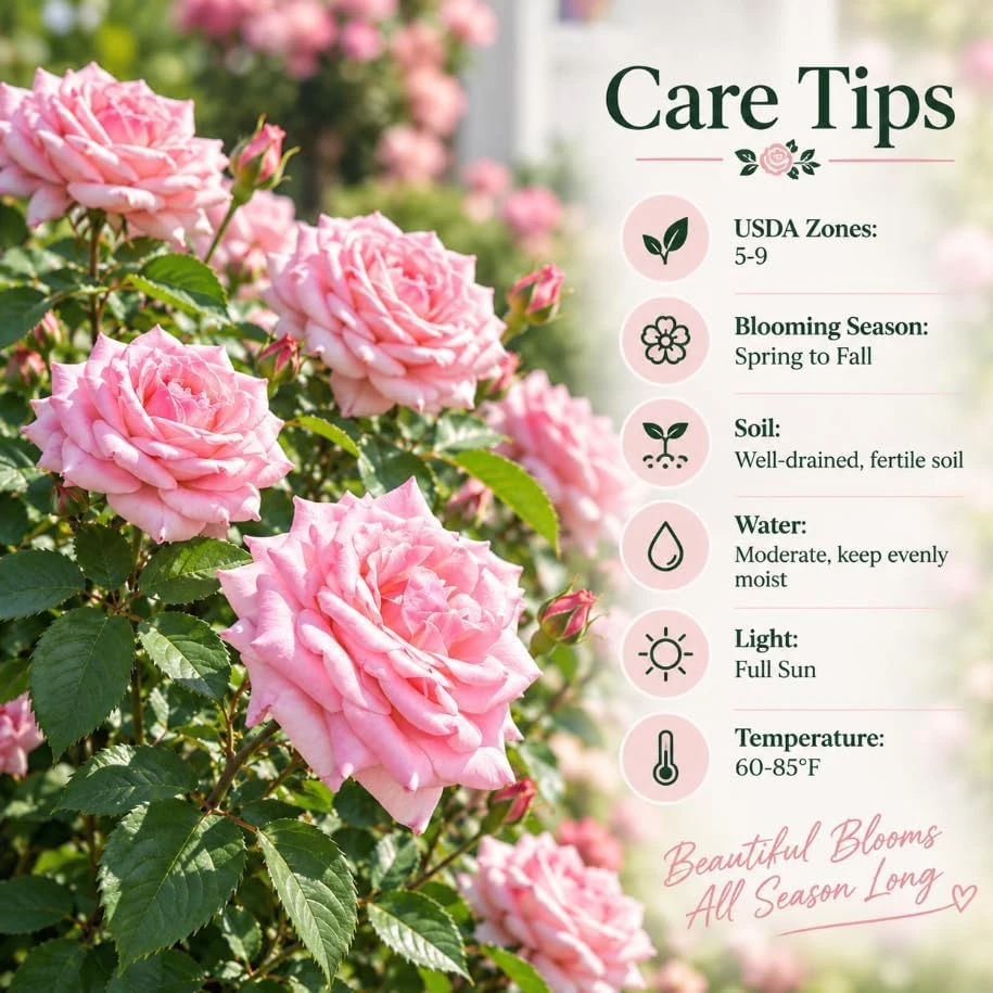 Light Pink Rose Live Plant - 4-6 Inches Tall, Fragrant Reblooming Flowers, Outdoor - Image 5