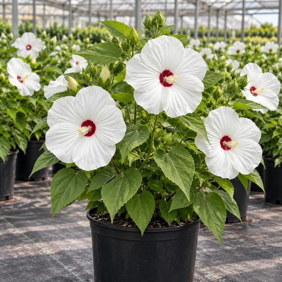 Luna White Hibiscus Live Plant - Dwarf Hardy, 5-7 Inches Tall, Large White Flowers for Outdoor Gardens & Containers - Image 7