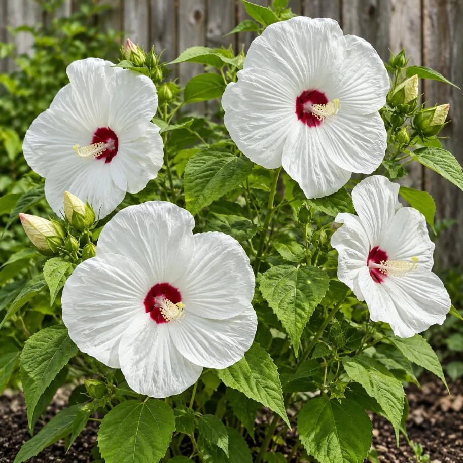 Luna White Hibiscus Live Plants - Set of 2, 5-7 inches tall, Dwarf Hardy, Outdoor - Image 2