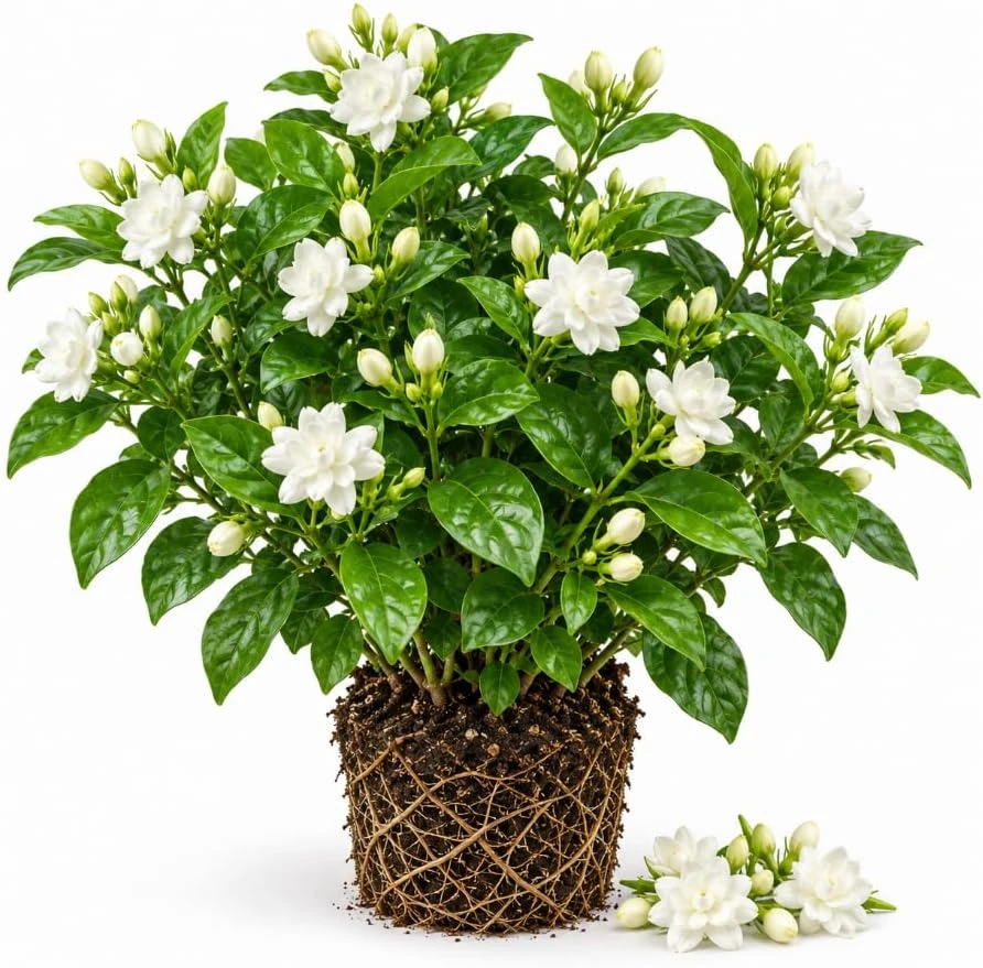Maid of Orleans Jasmine Live Plant, 4-7 Inch Sambac Fragrant Flowering Plant, Indoor/Outdoor - Image 1