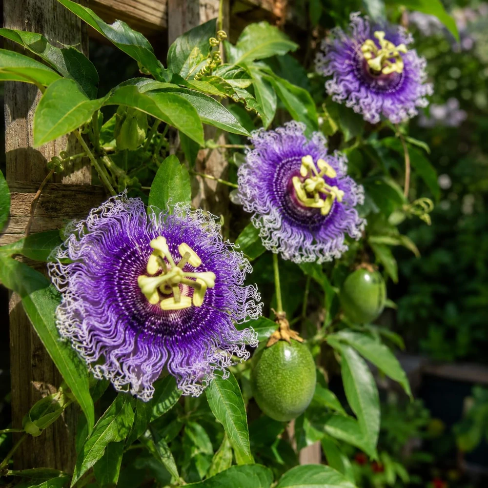 Maypop Passion Vine Plant Live, Passiflora Incarnata, Purple Passion Flower Climbing Vine, Outdoor Garden, 4-6 Inch Tall - Image 1